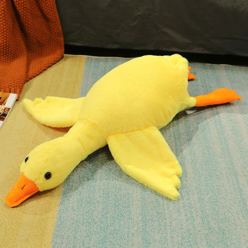 50-190Cm Giant Duck Plush Toys Fluffy Sleep Pillow Cute Animal Stuffed Swan Goose Soft Dolls Floor Mat Kids Girls Birthday Gift